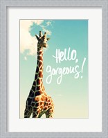 Framed Hello Gorgeous Giraffe