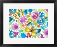 Framed Tropical Butterfly Garden