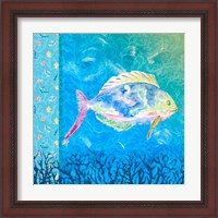 Framed 'Under the Sea I' border=