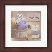 Framed 'Lavender Bath I' border=