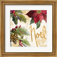 Framed 'Christmas Poinsettia III' border=