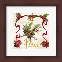 Framed 'Christmas Poinsettia Ribbon II' border=