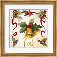 Framed 'Christmas Poinsettia Ribbon III' border=