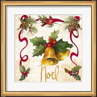 Framed 'Christmas Poinsettia Ribbon III' border=