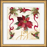 Framed Christmas Poinsettia Ribbon IV