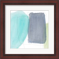 Framed 'Teal and Grey Abstract I' border=