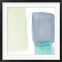 Teal and Grey Abstract II Framed Print