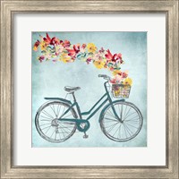 Framed 'Floral Day Bike II' border=