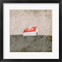 Framed Red and White Barn