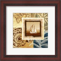 Framed 'Sailing the Seas I' border=