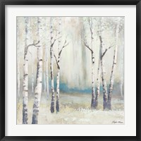 Framed Watercolor December Birch I