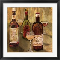 Framed 'Bottle of Wine I' border=