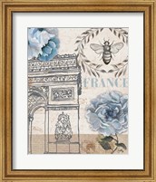 Framed 'Paris Bee II' border=