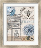 Framed 'Paris Bee II' border=