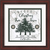 Framed 'Taupe Christmas Sign I' border=