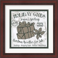 Framed 'Taupe Christmas Sign III' border=