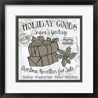 Taupe Christmas Sign III Framed Print