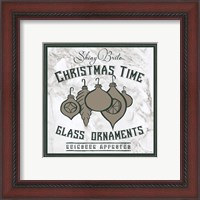 Framed 'Taupe Christmas Sign IV' border=