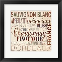 Wine Words II Framed Print