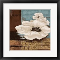 Framed 'White Poppies II' border=