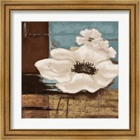 Framed 'White Poppies II' border=