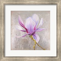 Framed Magnolia on Silver Leaf II