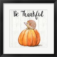 Be Thankful Harvest Hedgehog II Framed Print