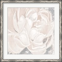 Framed 'White Grey Flower I' border=