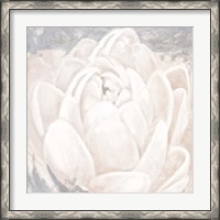 Framed 'White Grey Flower II' border=