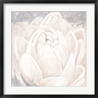 White Grey Flower II Framed Print