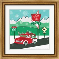 Framed 'Retro Santa Driving I' border=