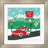 Framed 'Retro Santa Driving I' border=