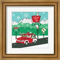 Framed 'Retro Santa Driving I' border=