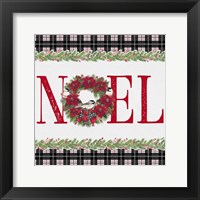 Framed Chickadee Christmas Red III Noel