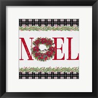 Framed 'Chickadee Christmas Red III Noel' border=