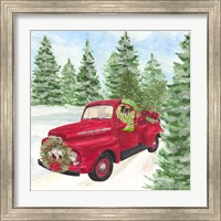 Framed 'Dog Days of Christmas IV Truck' border=