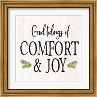 Framed 'Peaceful Christmas II Comfort and Joy black text' border=