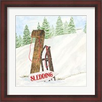 Framed 'Sleigh Bells Ring II Sledding' border=