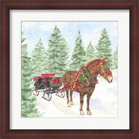 Framed 'Sleigh Bells Ring III Sleigh Ride' border=