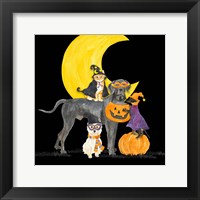 Framed Fright Night Friends II Dog with Pumpkin