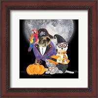 Framed 'Fright Night Friends III Pirate Pug' border=