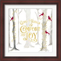 Framed 'Christmas Forest I Good Tidings' border=