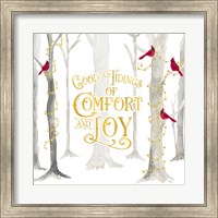 Framed 'Christmas Forest I Good Tidings' border=