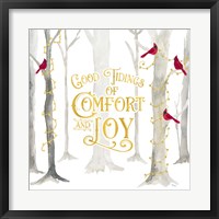 Framed 'Christmas Forest I Good Tidings' border=