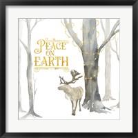 Framed 'Christmas Forest III Peace on Earth' border=