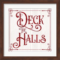 Framed 'Vintage Christmas Signs II-Deck the Halls' border=