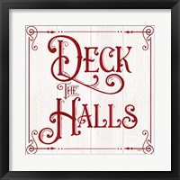 Framed 'Vintage Christmas Signs II-Deck the Halls' border=