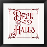 Framed 'Vintage Christmas Signs II-Deck the Halls' border=