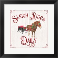 Framed Vintage Christmas Signs V-Sleigh Rides