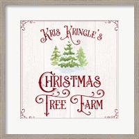 Framed 'Vintage Christmas Signs VI-Tree Farm' border=